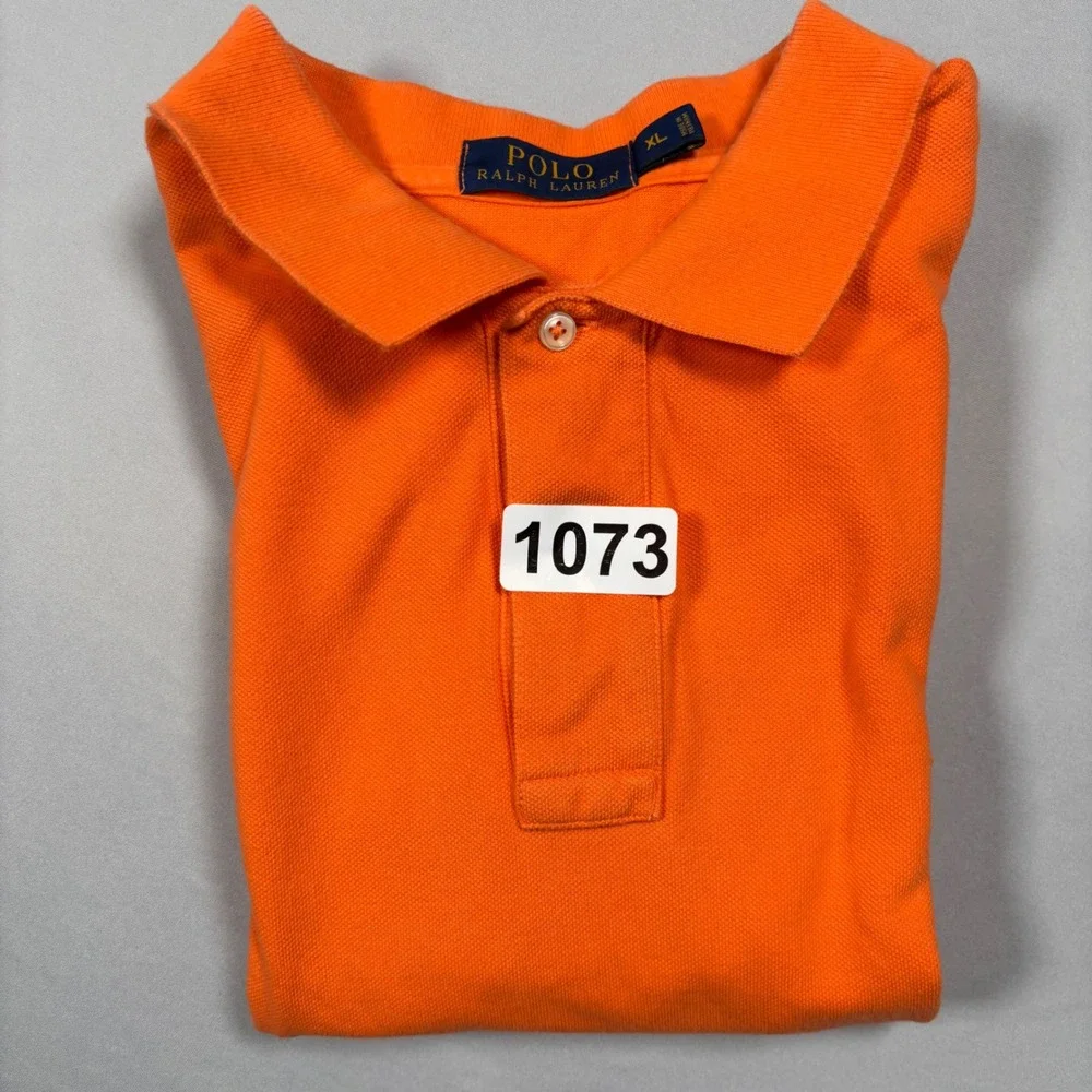 Polo Ralph Lauren Polo Mens XL Orange Green Pony Logo Short Sleeve Pique Shirt